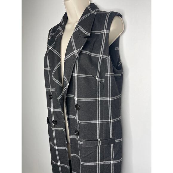 Halogen Windowpane Check Long Vest Size Medium - Picture 5 of 9